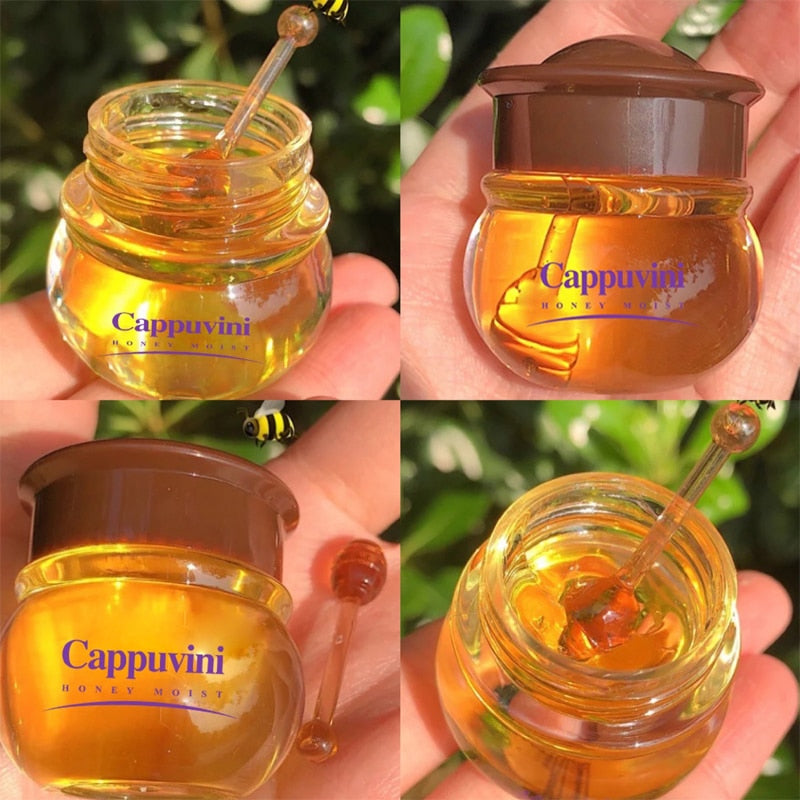 10ML Unisex Honey Lip Oil Moisturizing Nourishing Anti-wrinkle Lip Care Mask Anti-cracking Smooth Lips Sleep Fine Lines Lip Balm