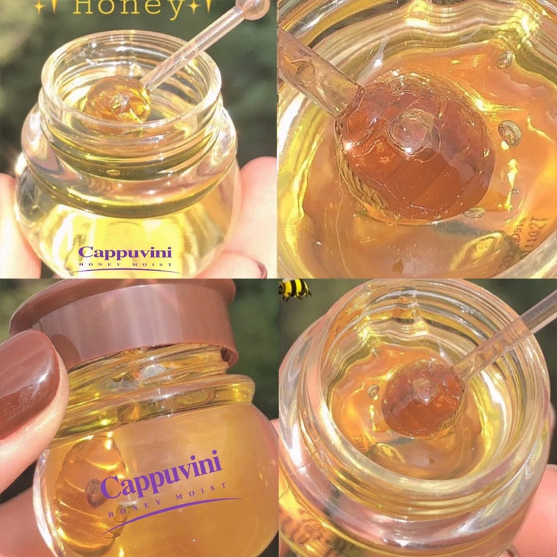 10ML Unisex Honey Lip Oil Moisturizing Nourishing Anti-wrinkle Lip Care Mask Anti-cracking Smooth Lips Sleep Fine Lines Lip Balm