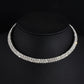 Women Diamante Rhinestone Choker Necklace Silver Color Wedding Bridal Party Crystal Collar Choker Chain Necklace Jewelry
