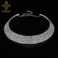 Women Diamante Rhinestone Choker Necklace Silver Color Wedding Bridal Party Crystal Collar Choker Chain Necklace Jewelry