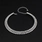 Women Diamante Rhinestone Choker Necklace Silver Color Wedding Bridal Party Crystal Collar Choker Chain Necklace Jewelry