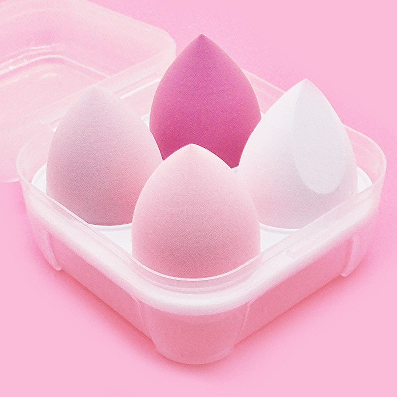 4pcs Makeup Sponge Powder Puff Dry and Wet Combined Beauty Cosmetic Ball Foundation Powder Puff Bevel Cut Make Up Sponge Tools